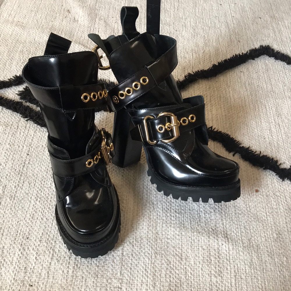 Jeffrey Campbell multi buckled boots with cutouts